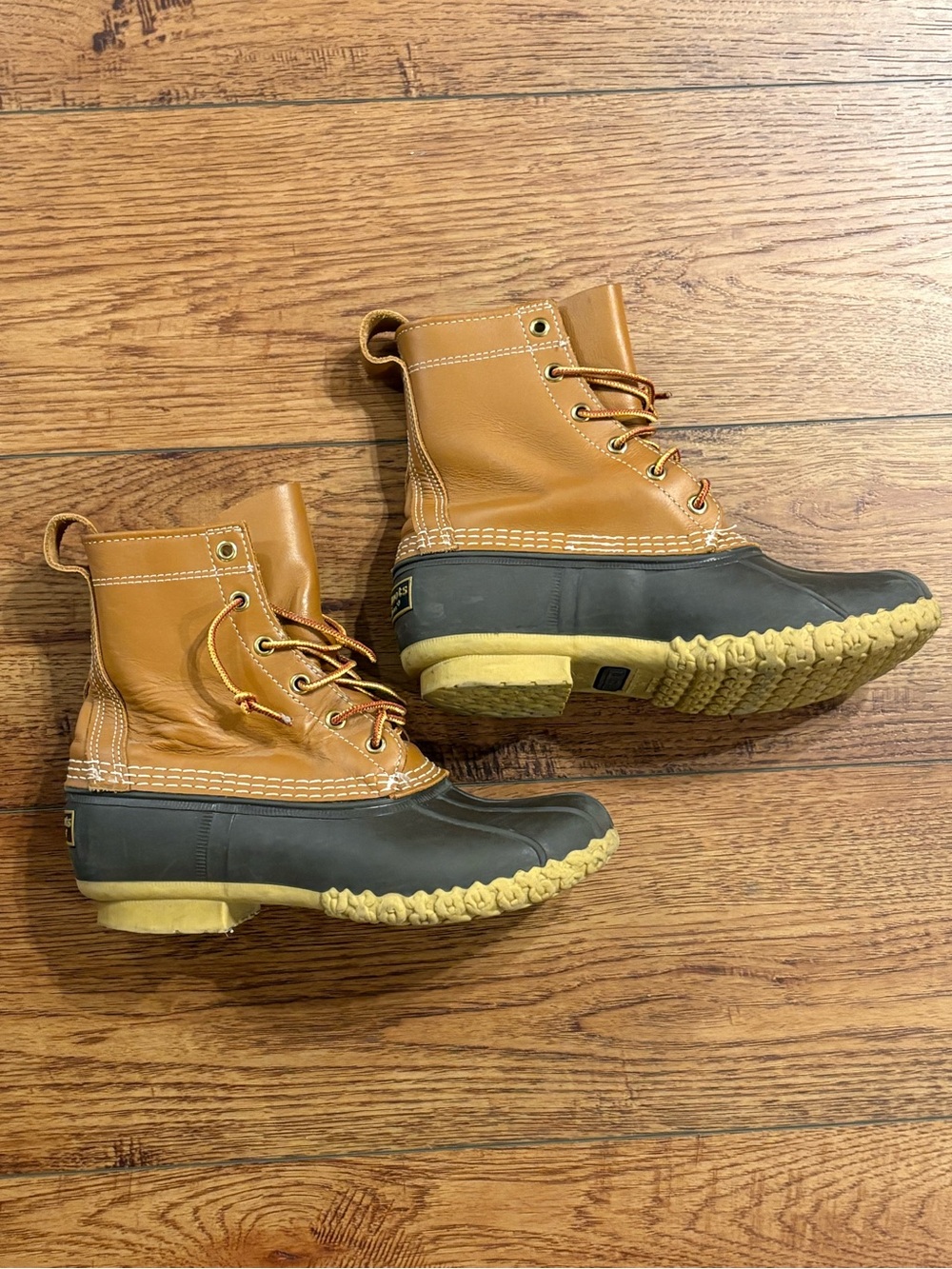 L.L.Bean Original Bean Boots 8” Tan Leather Duck Boots Men’s 7M Made in Maine